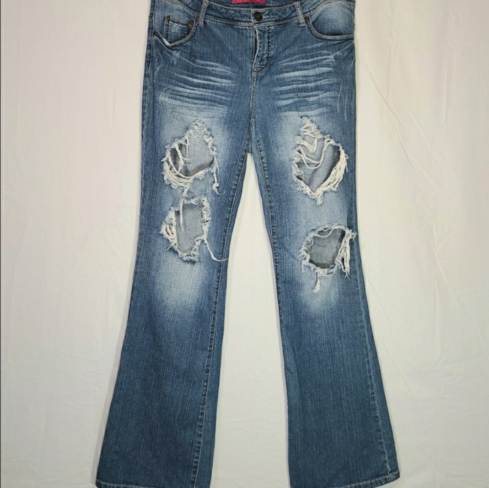 Pure Energy| Distressed Bootcut Jeans Size 14